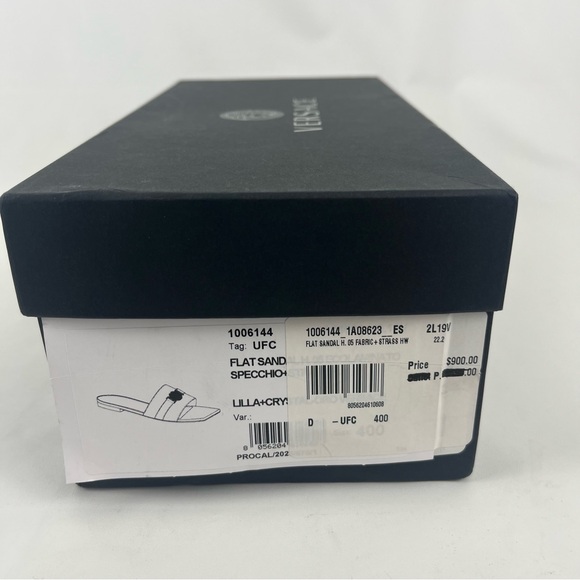 Versace Metallic Patent Leather Medusa Head With Rhinestone size 40 or 9.5 - Picture 16 of 16